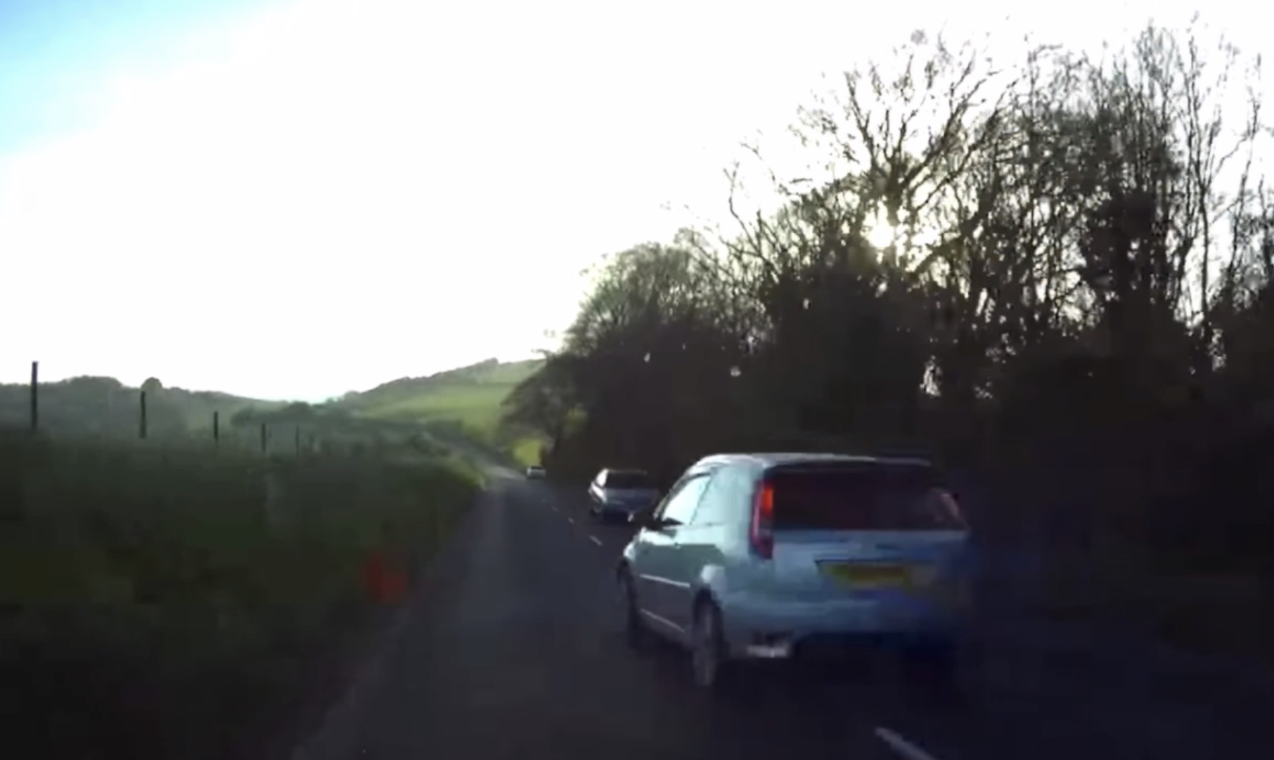DANGEROUS DRIVER FILMED NARROWLY AVOIDING HEAD ON COLLISION
