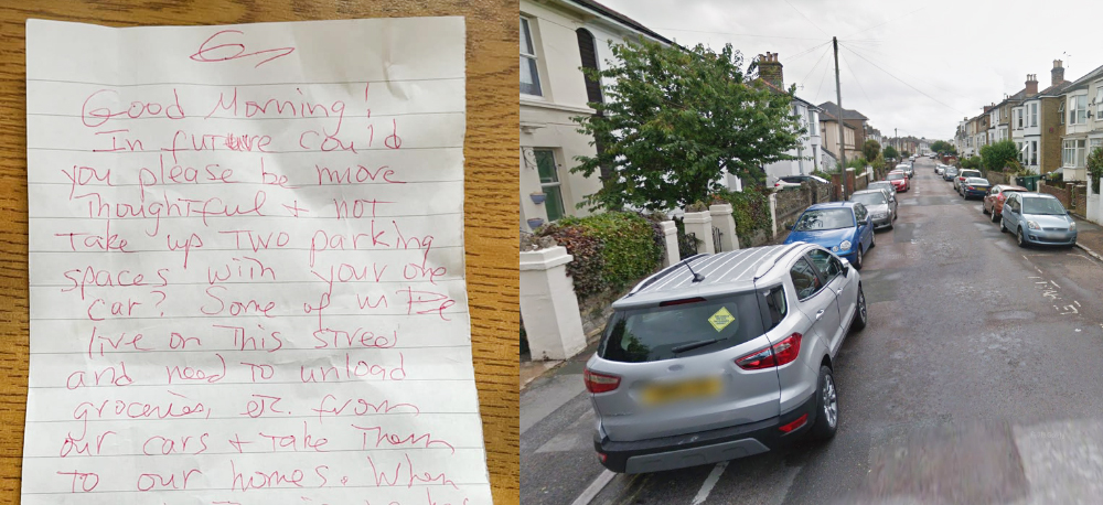 DRIVER FINDS NOTE ON WINDSCREEN AND CAR ‘KEYED’ AFTER PARKING IN RYDE