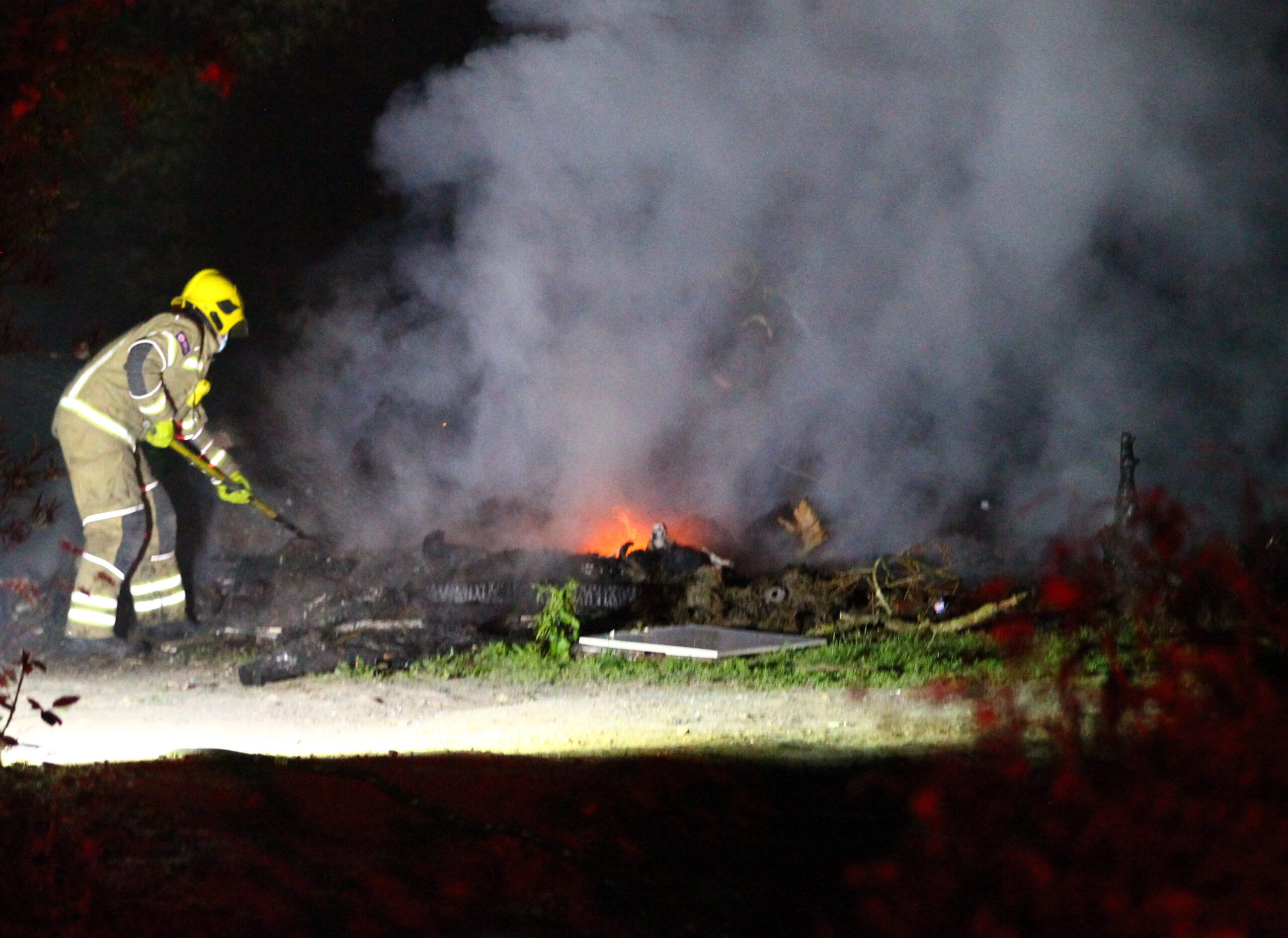BONFIRE IN THE WOODS EXTINGUISHED NEAR ADGESTONE