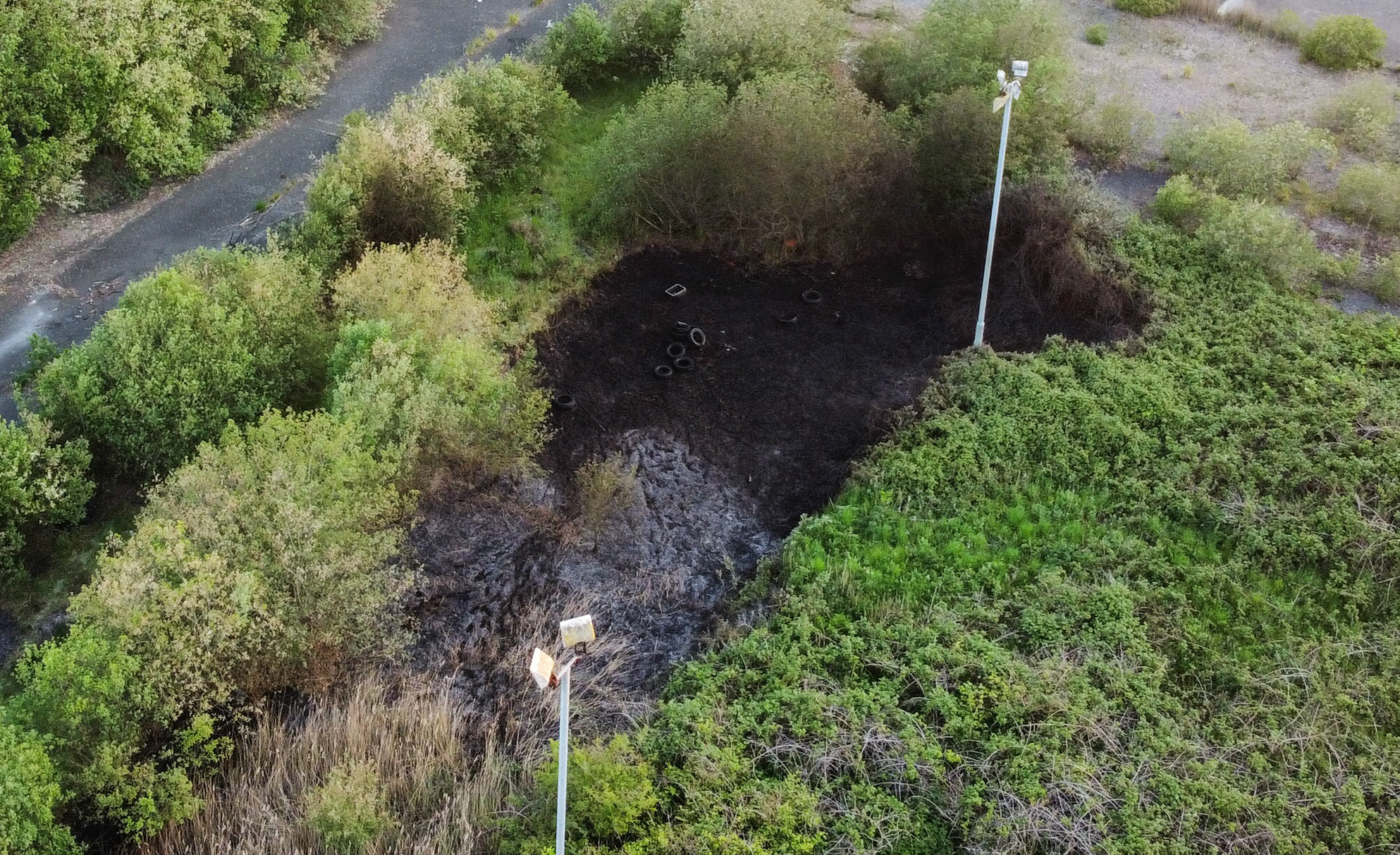 SCRUBLAND BURNT IN SUSPECTED ACT OF ARSON
