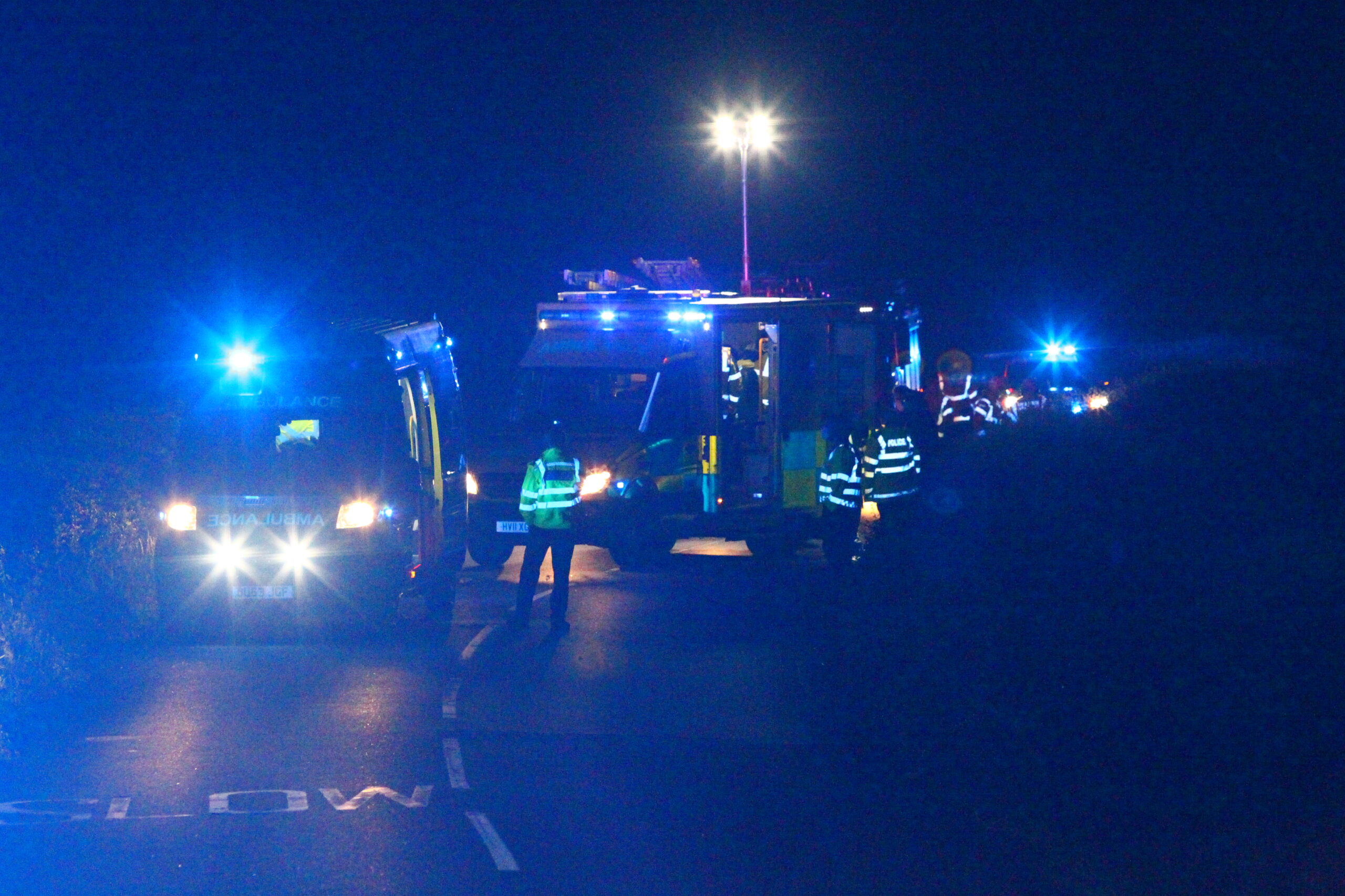 EMERGENCY SERVICES ATTEND CAR IN FIELD NEAR HAVENSTREET