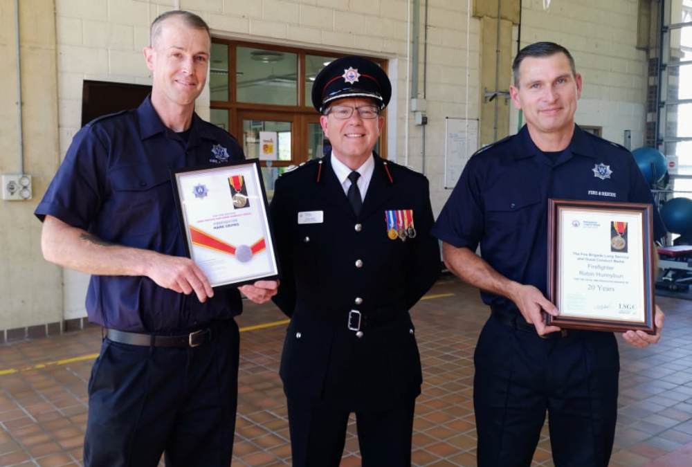RYDE FIREFIGHTERS RECOGNISED FOR THEIR 20 YEARS OF EXEMPLARY SERVICE
