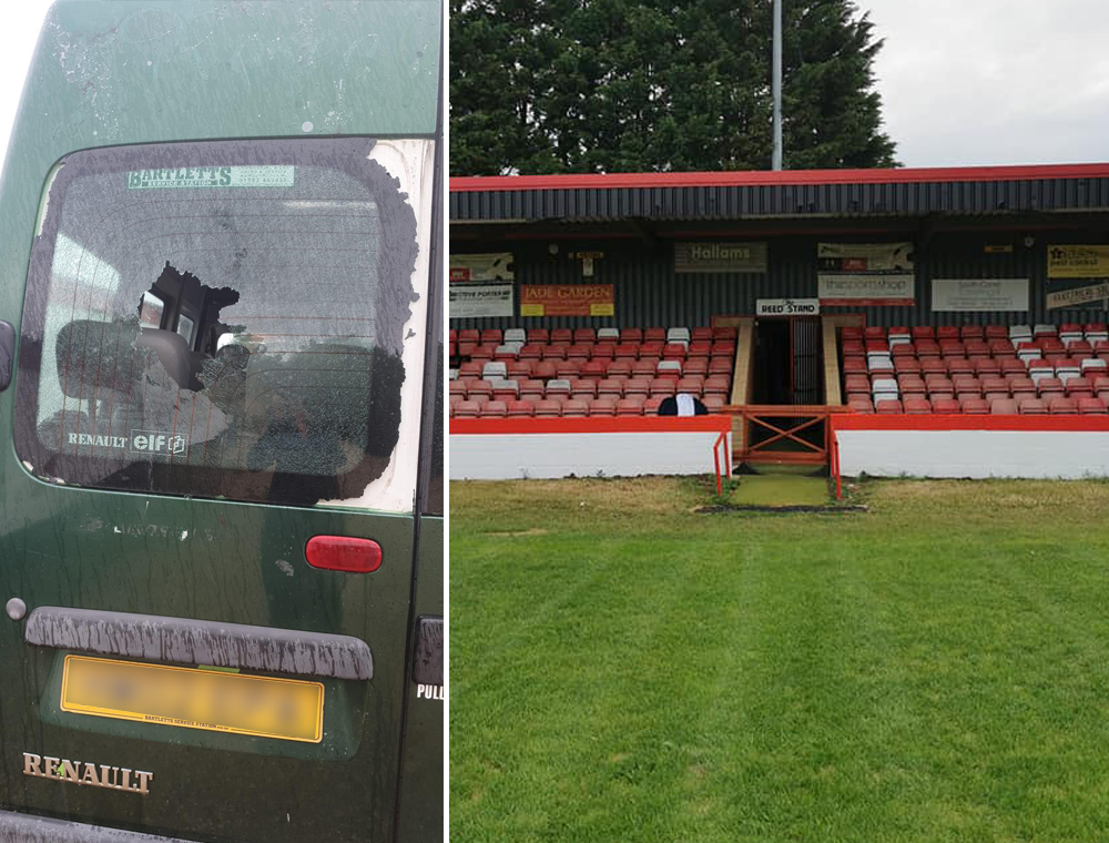 MINIBUS SMASHED AS VANDALS TARGET EAST COWES FOOTBALL GROUND
