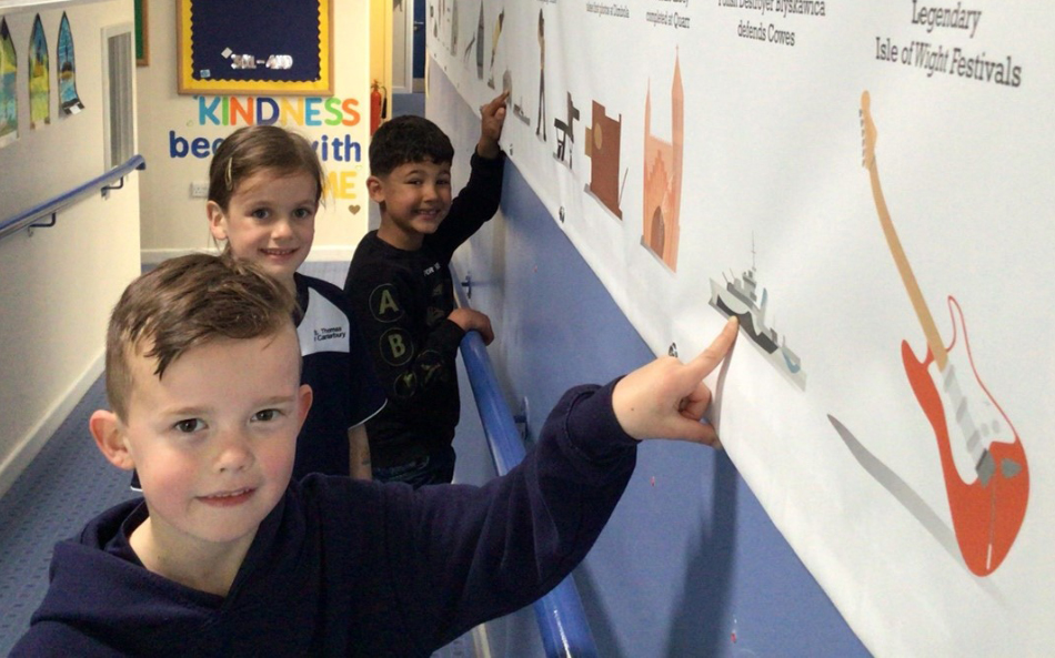 ISLAND HISTORY TIMELINE GOES ON DISPLAY AT ST THOMAS’ THANKS TO RED FUNNEL DONATION