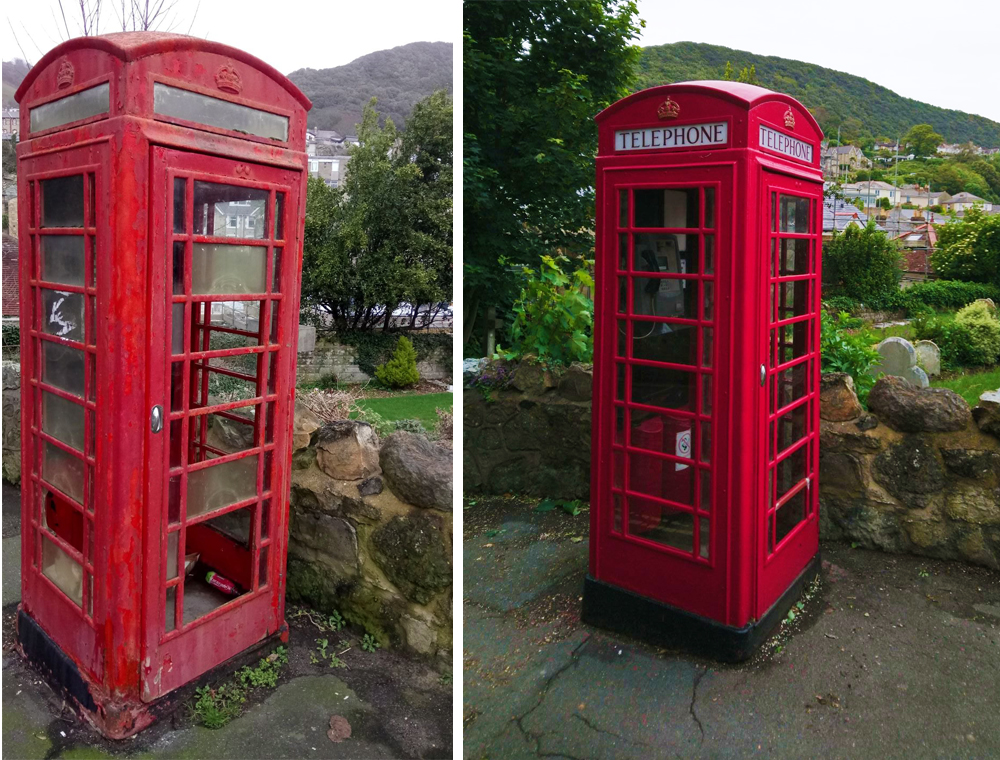 HISTORIC PHONE BOX SAVED FROM DILAPIDATED STATE THANKS TO COMMUNITY VOLUNTEERS