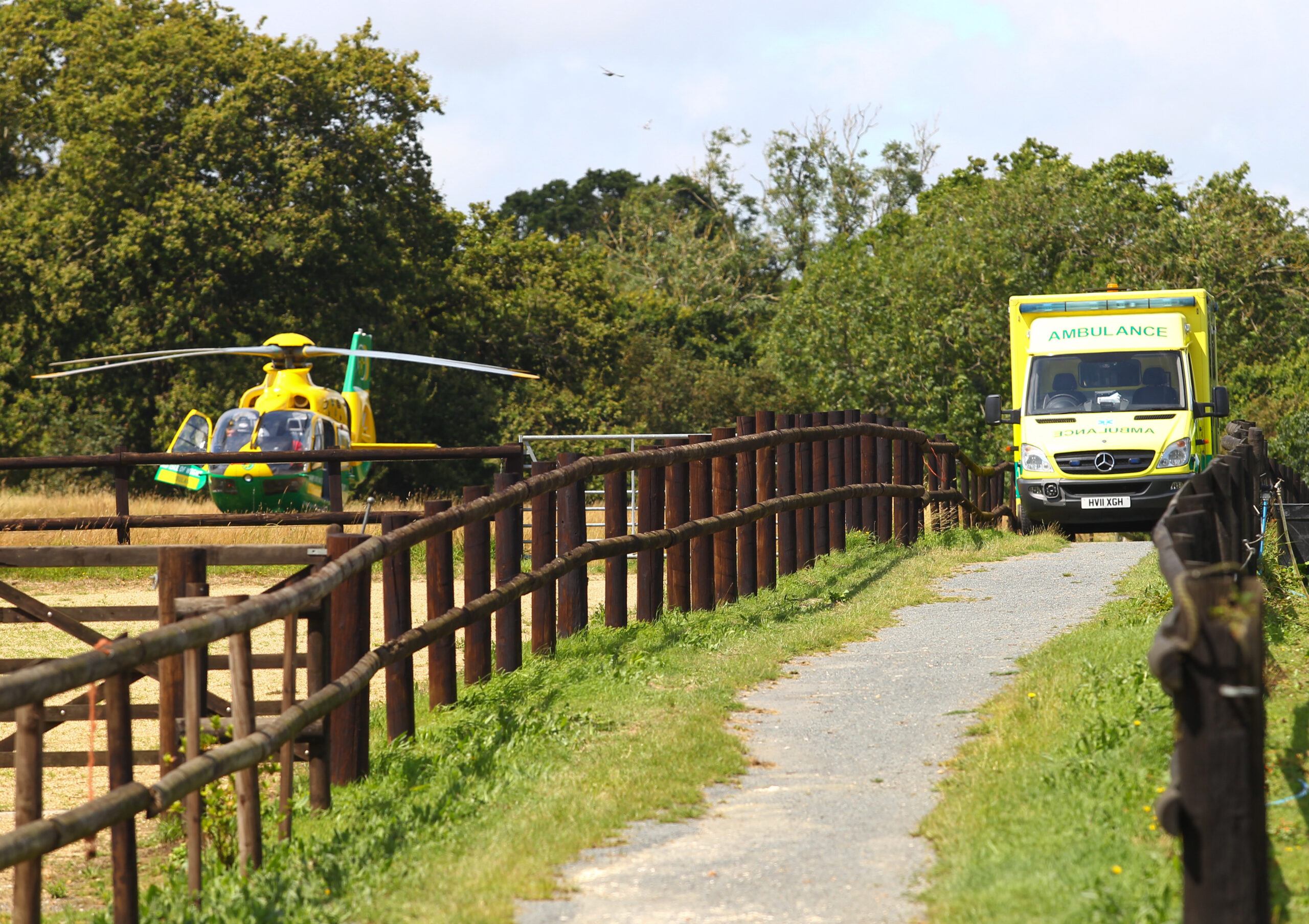 AIR AMBULANCE LANDS AS MEDICS RESPOND TO HORSE RIDING INCIDENT IN NETTLESTONE