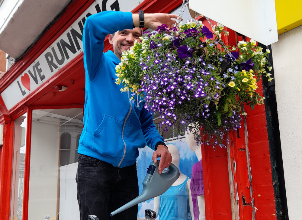 WHAT A COLOURFUL SIGHT! HANGING BASKETS BRING JOY TO NEWPORT TOWN CENTRE