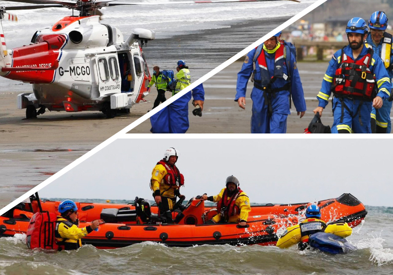 RESCUE OF INJURED MALE UNDERWAY AFTER FALLING DOWN CLIFF AT LUCCOMBE