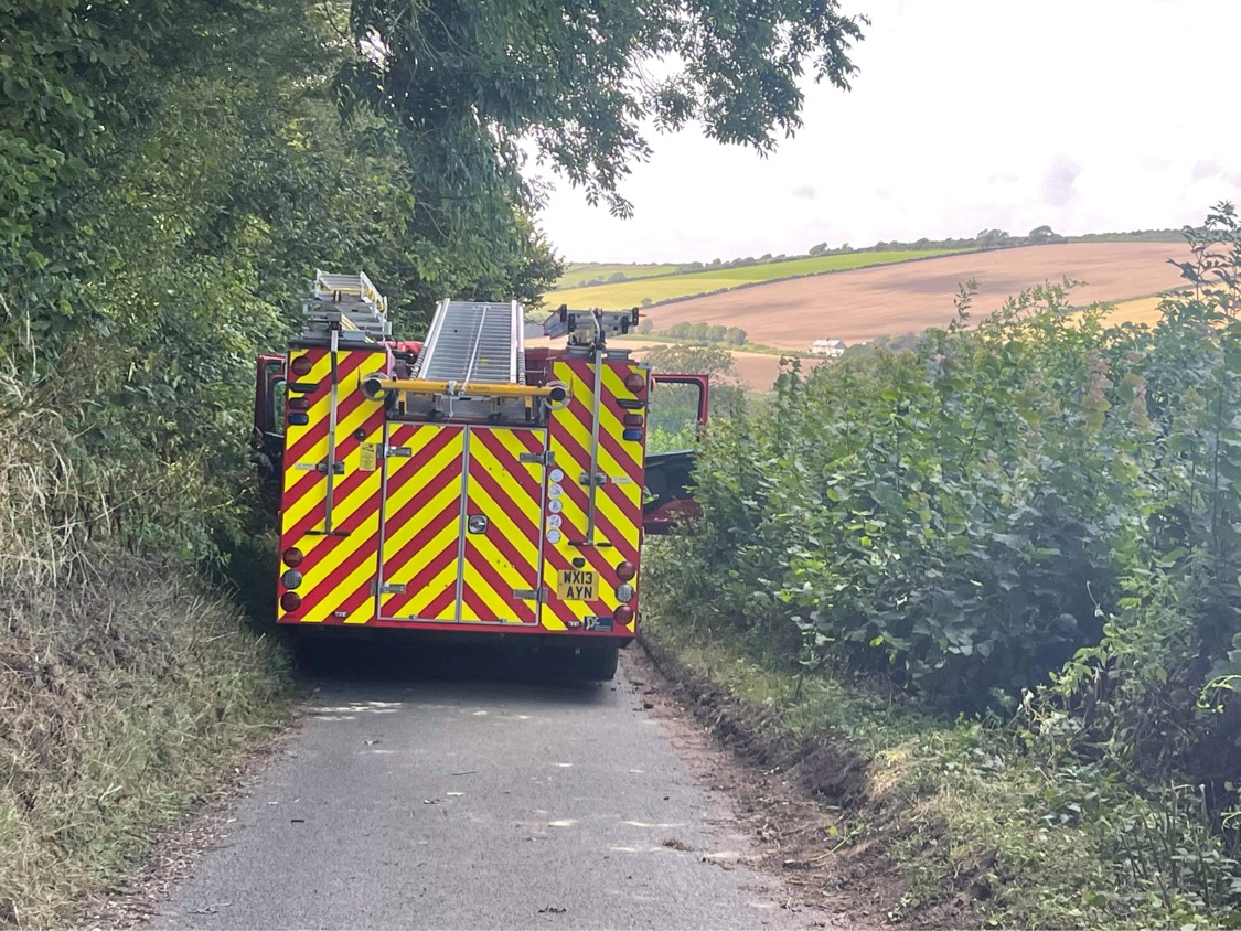 MAN RESCUED BY FIREFIGHTERS AFTER FALLING DOWN BANK NEAR CARISBROOKE