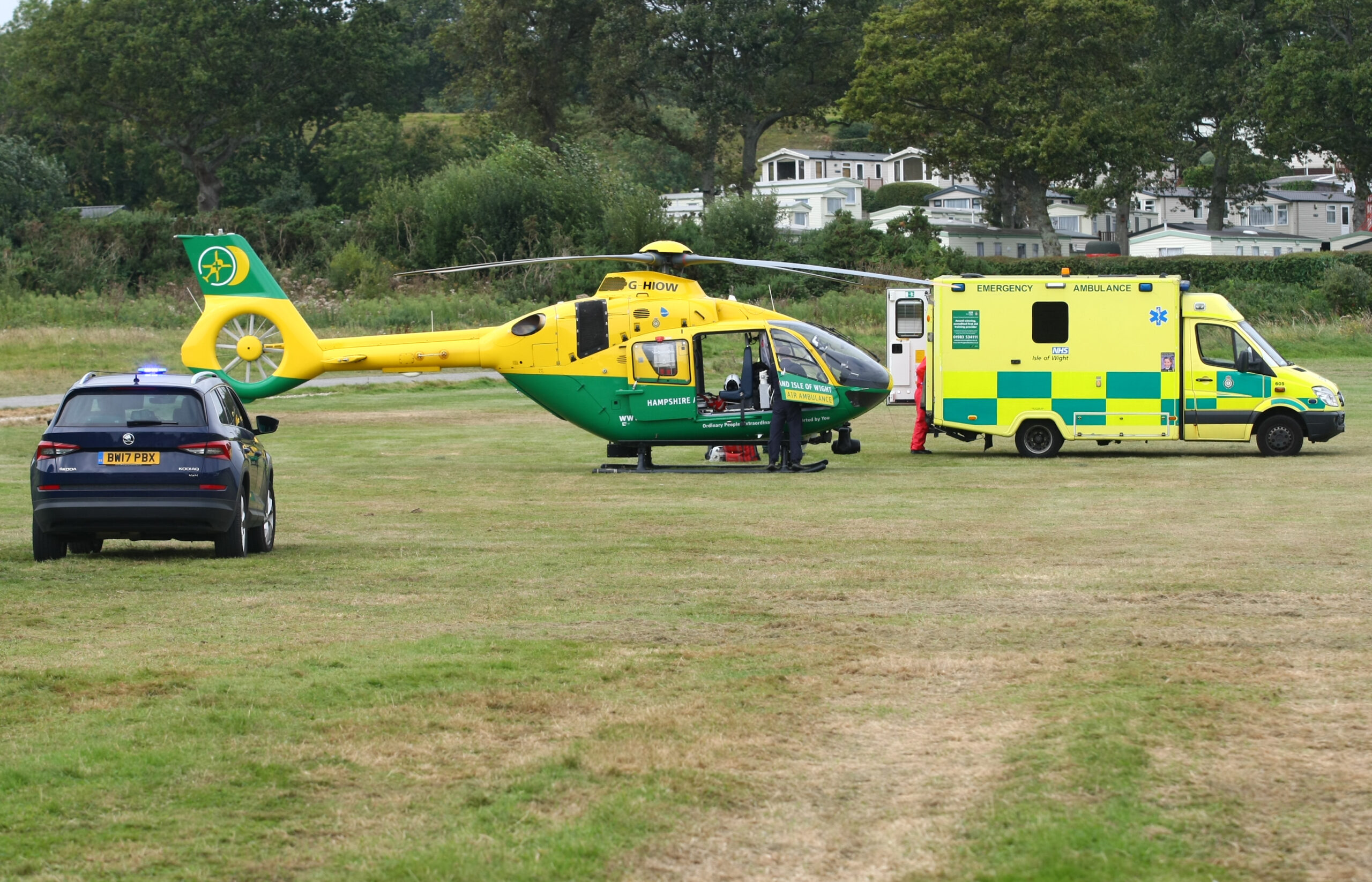 AIR AMBULANCE LANDS AT AIRPORT TO TRANSFER SERIOUSLY ILL PATIENT