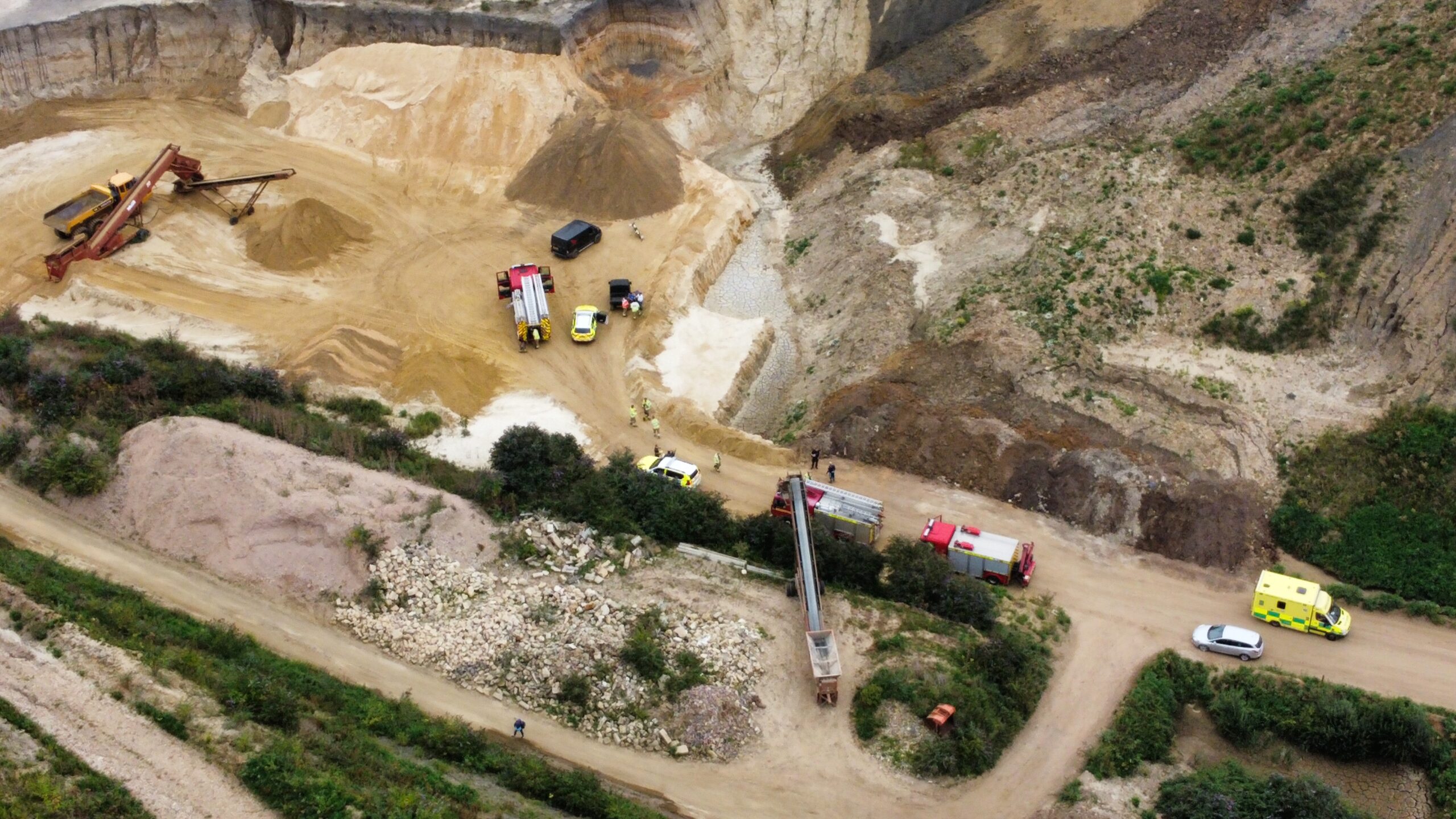 INJURED RIDER RESCUED FROM QUARRY AT MOTORCYCLE EVENT IN KNIGHTON