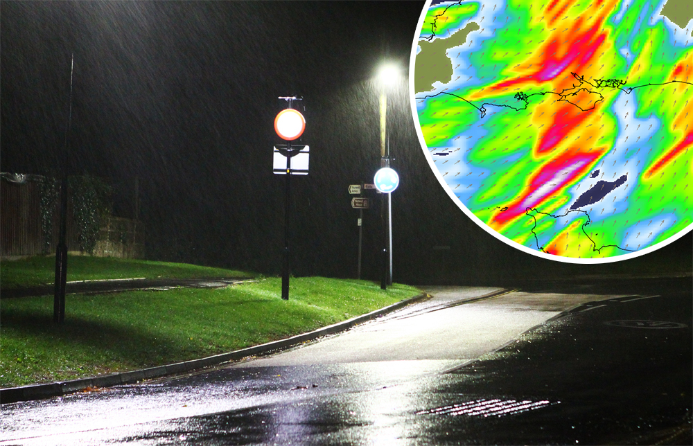 HEAVY RAIN FORECAST FOR THE ISLE OF WIGHT TONIGHT