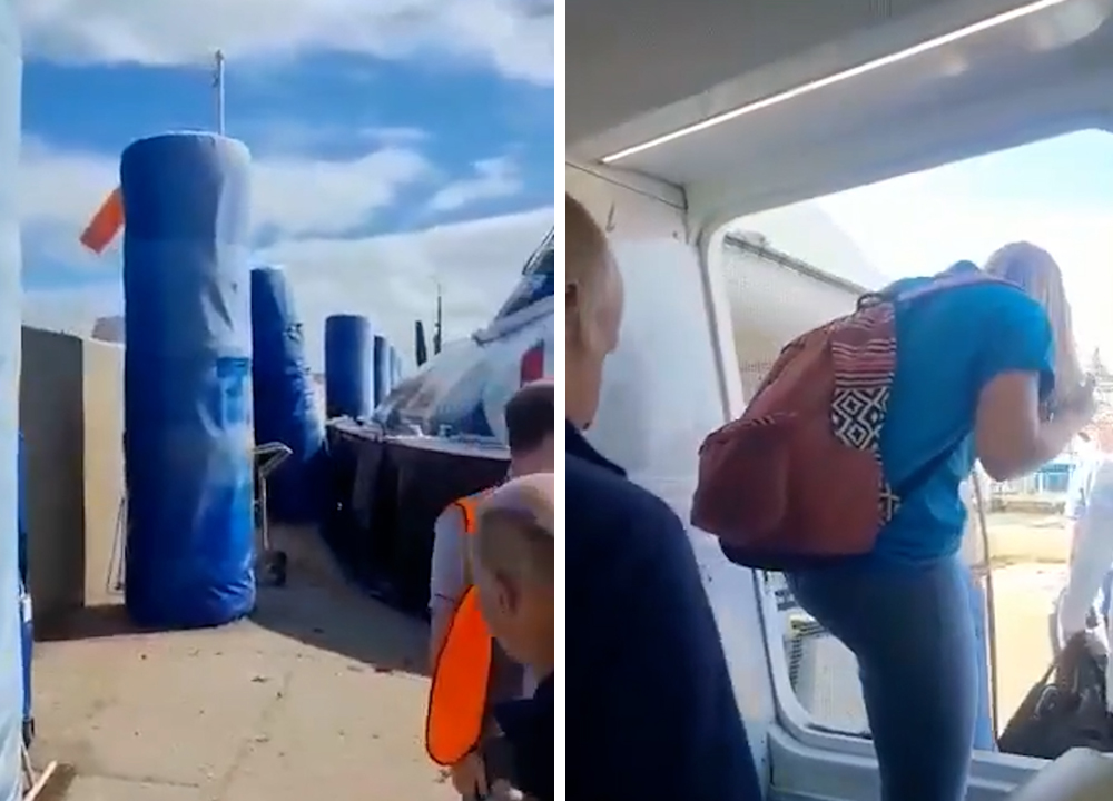 HOVERCRAFT CRASHES INTO SAFETY BOLLARD IN SOUTHSEA
