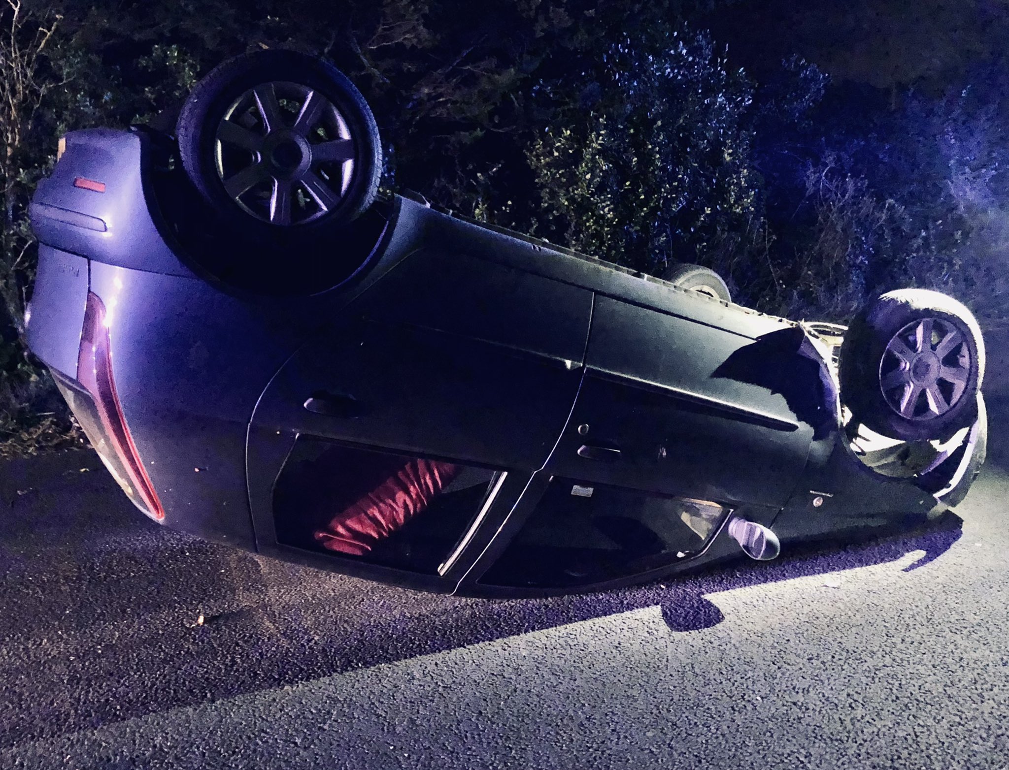 2 FREE THEMSELVES FROM OVERTURNED CAR FOLLOWING CRASH IN YARMOUTH