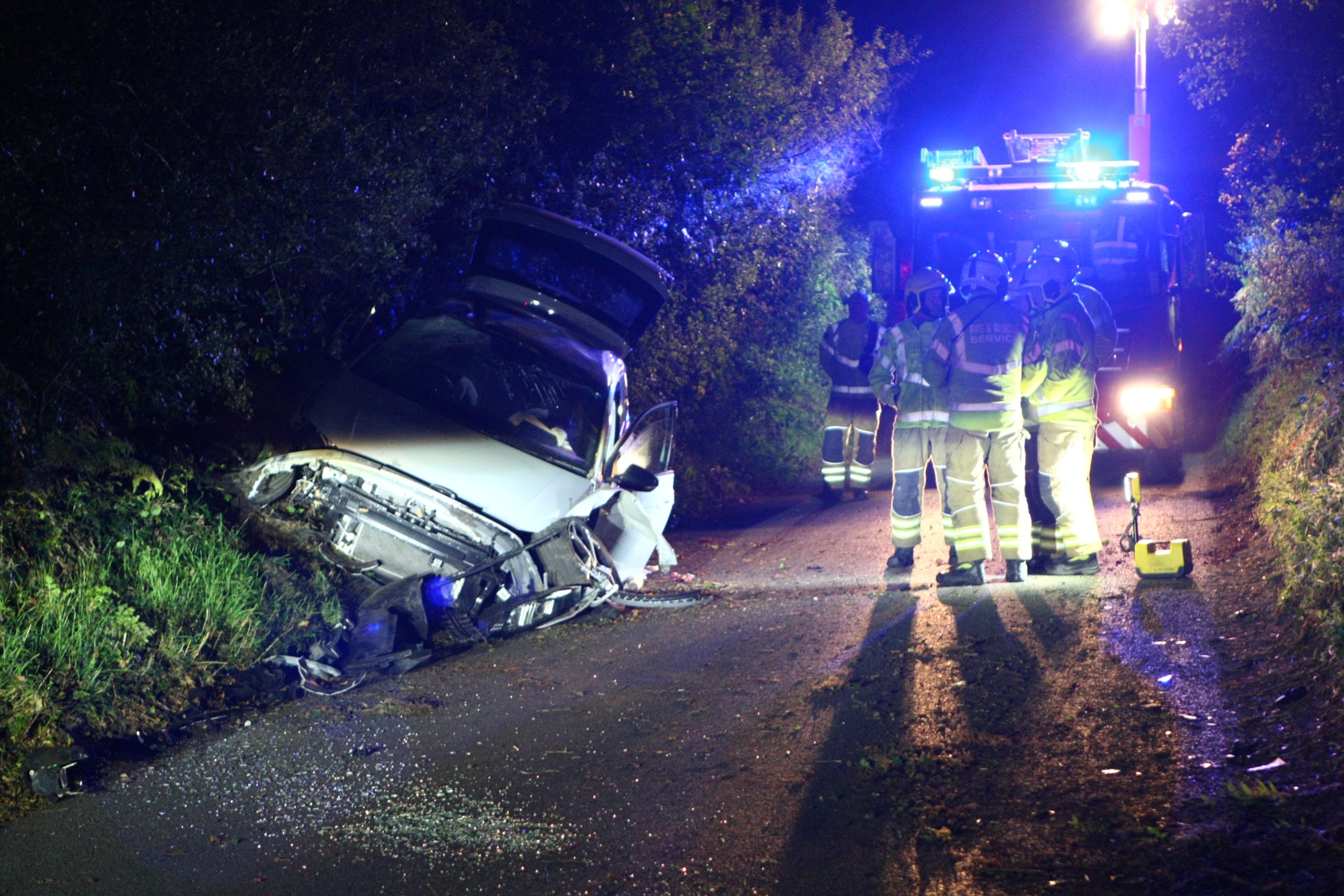 DRIVER TAKEN TO HOSPITAL AFTER COUNTRY LANE CRASH NEAR ROOKLEY