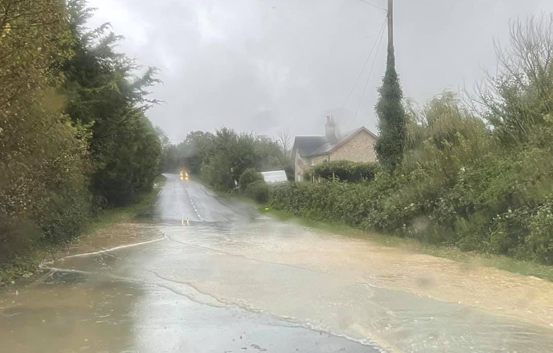 ROADS FLOODED AND CROSS-SOLENT DISRUPTION AS ADVERSE WEATHER HITS