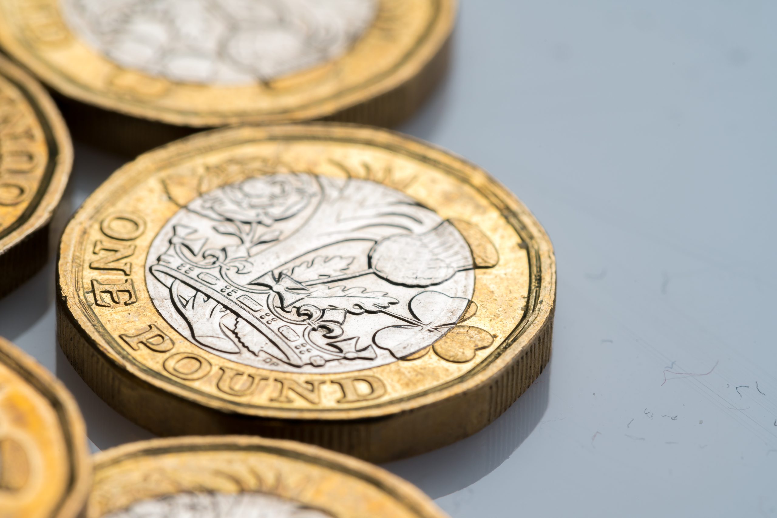 New British One Pound Coin In Studio