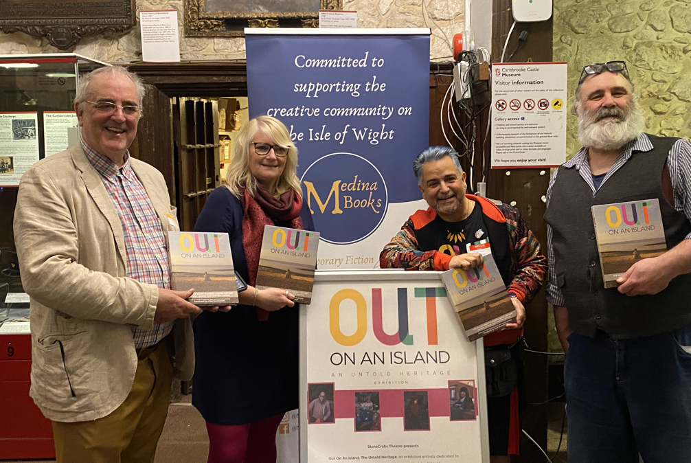 3. From Left To Right Peter Harrigan, Caroline Diamond, Franko Figueiredo And Paul Armfield At Carisbrooke Castle Museum Out On An Island Project Exhibition And Book Launch