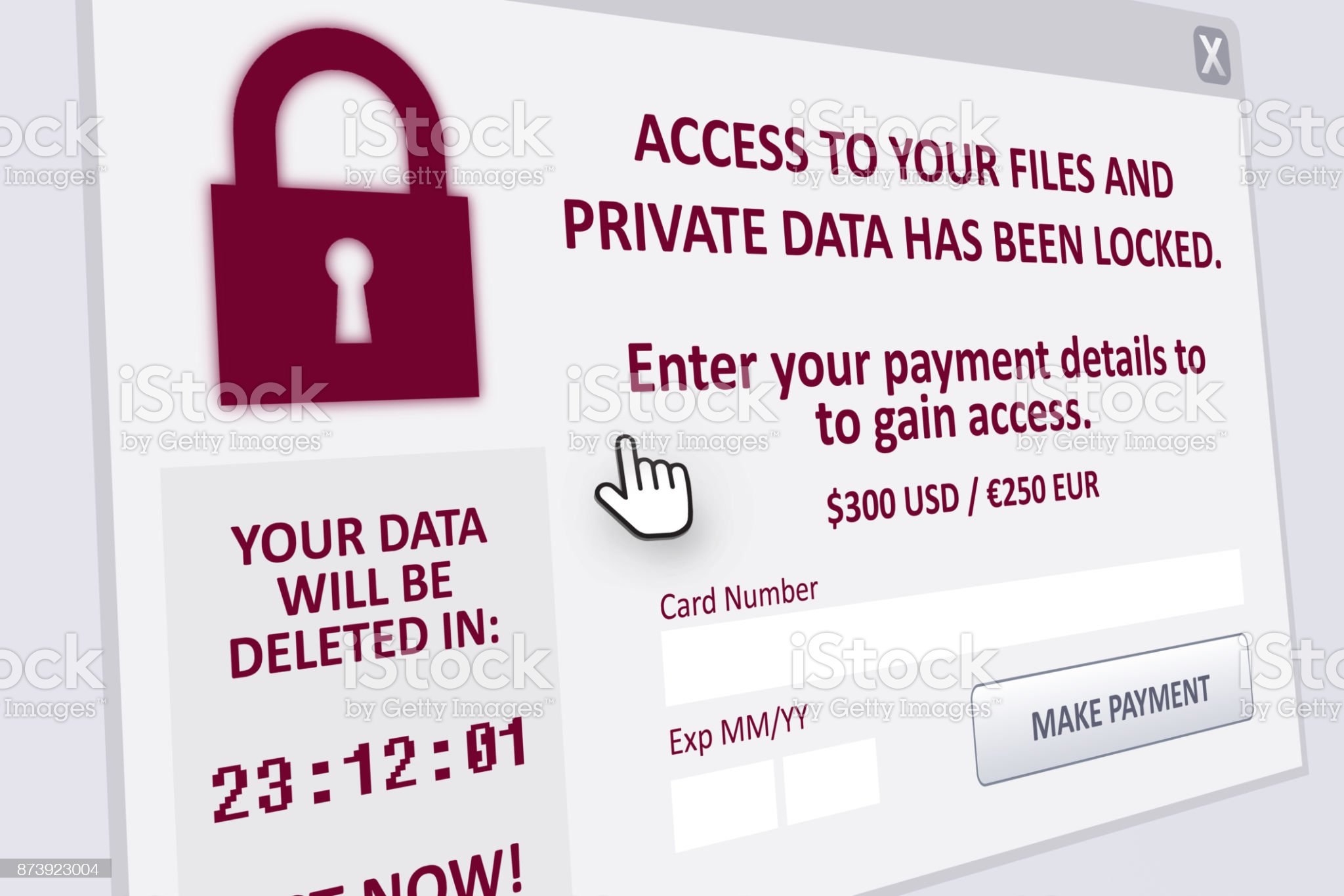A Ransomware Pop Up On Computer Screen
