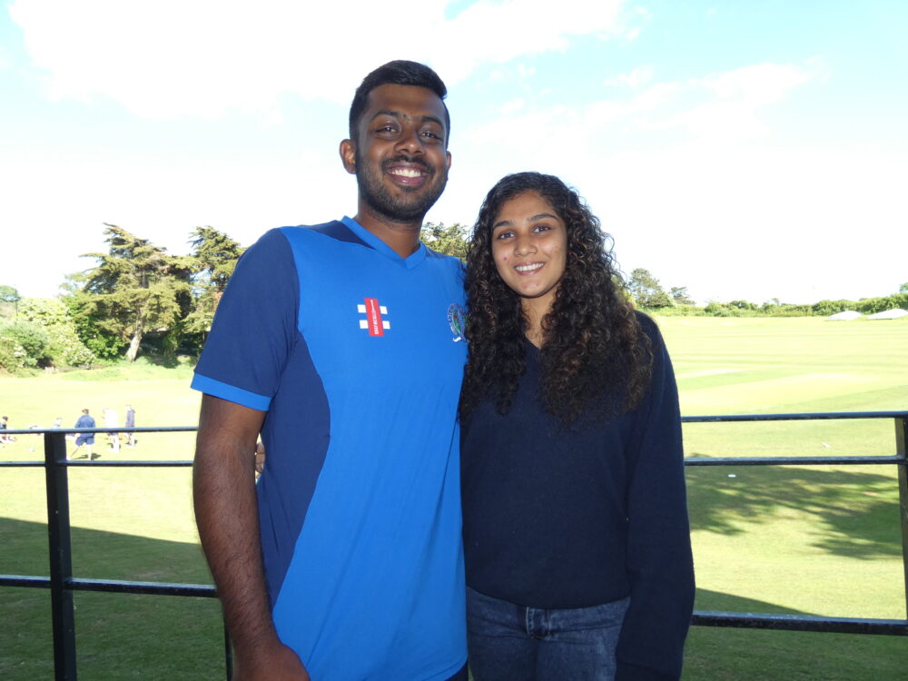 Dineth And Wife Sandali At Ventnor Cricket Club