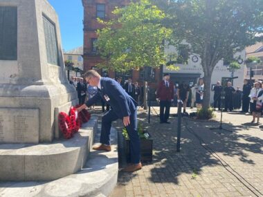 Cllr Ian Dore Laying A Wreath