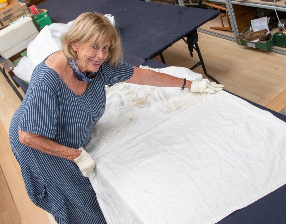 Hansons’ Period Clothing Consultant Notty Hornblower Measuring Queen Victoria's Nightdress Credit Hansons