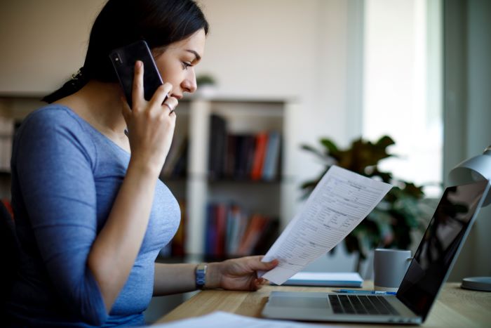 Woman Working At A Computer