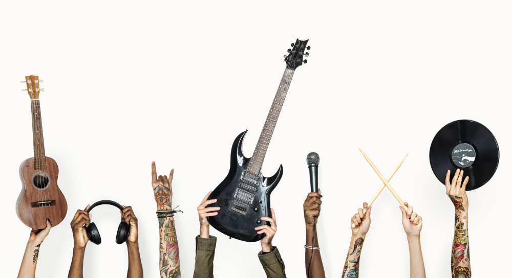 Hands Holding Music Instruments