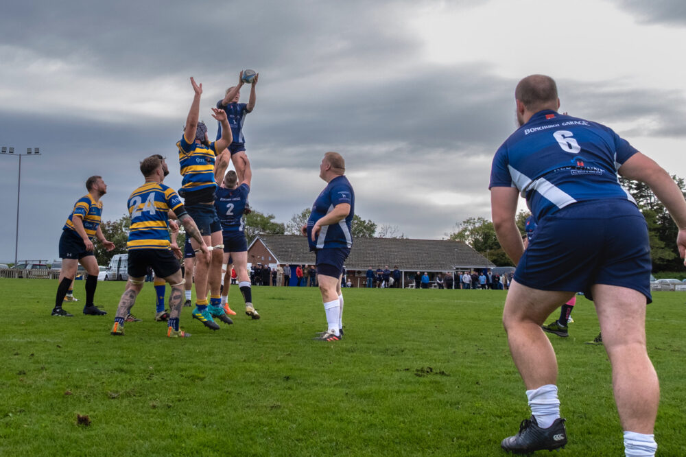 Lifted By Ben Savill, Chris Hill Takes Clean Ball From Lewis Jones' Throw. Photo By Simon Dear