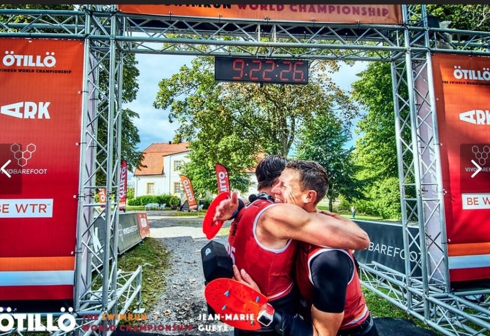Wight Tri Finish Line Hug
