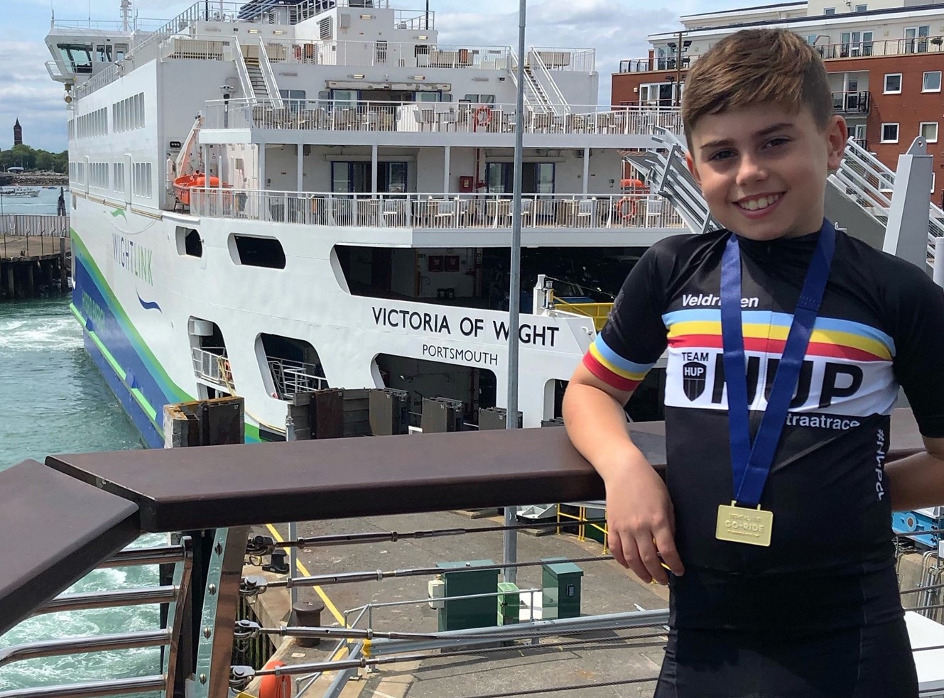 Young Cyclist Harrison Hendy With Victoria Of Wight