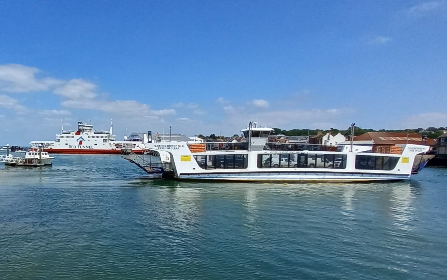 Floating Bridge And Red Funnel