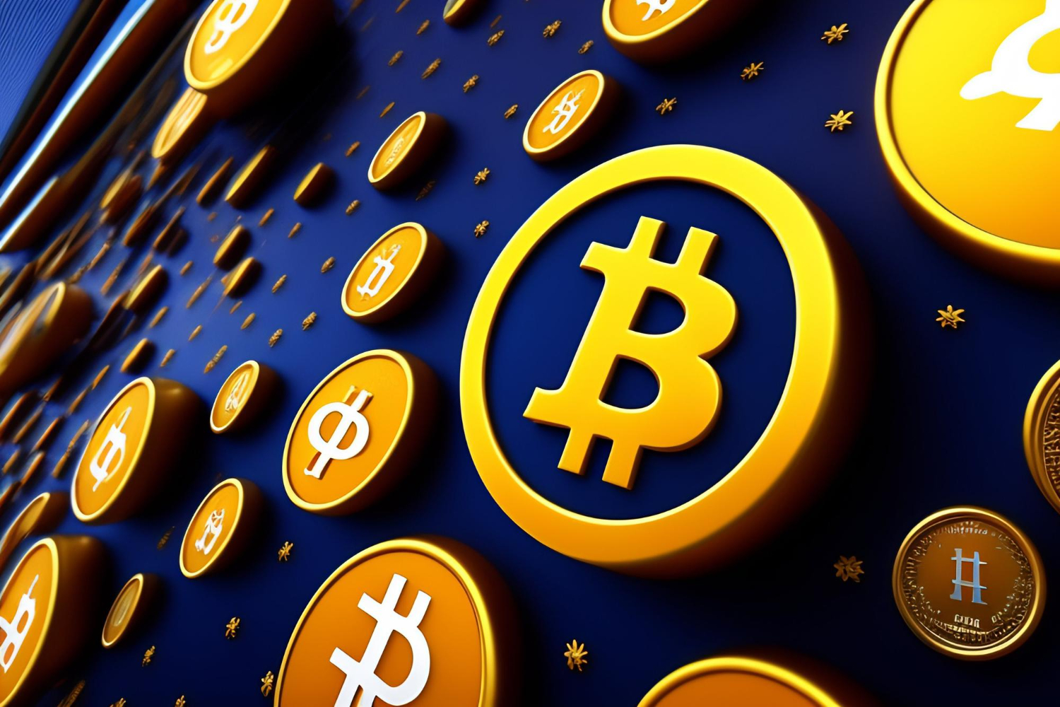 Blue-background-with-gold-coins-gold-coin-with-word-gold-it