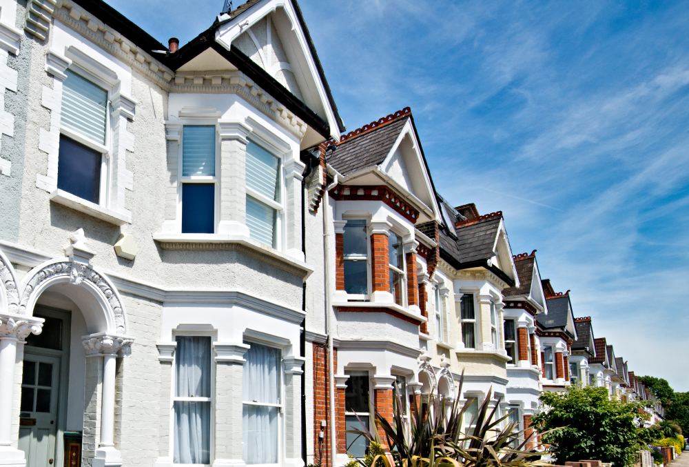London Street Of Early 20th Century Edwardian Terraced Houses In
