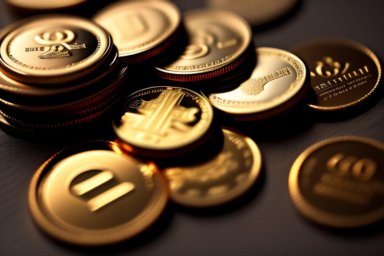 Pile-gold-coins-with-letter-m-it