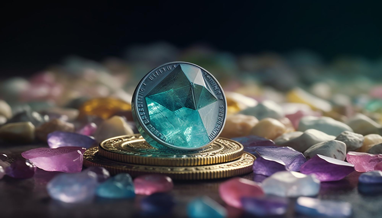 Shiny-gemstones-reflect-wealth-luxury-generated-by-ai