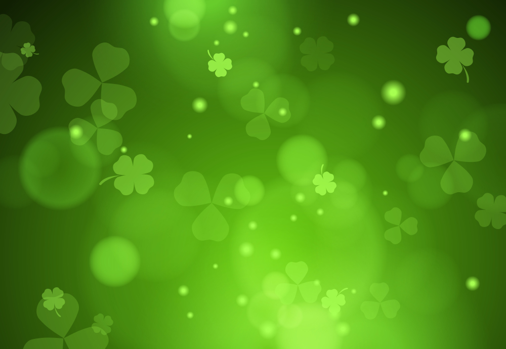 Background With Falling Clover Leaves
