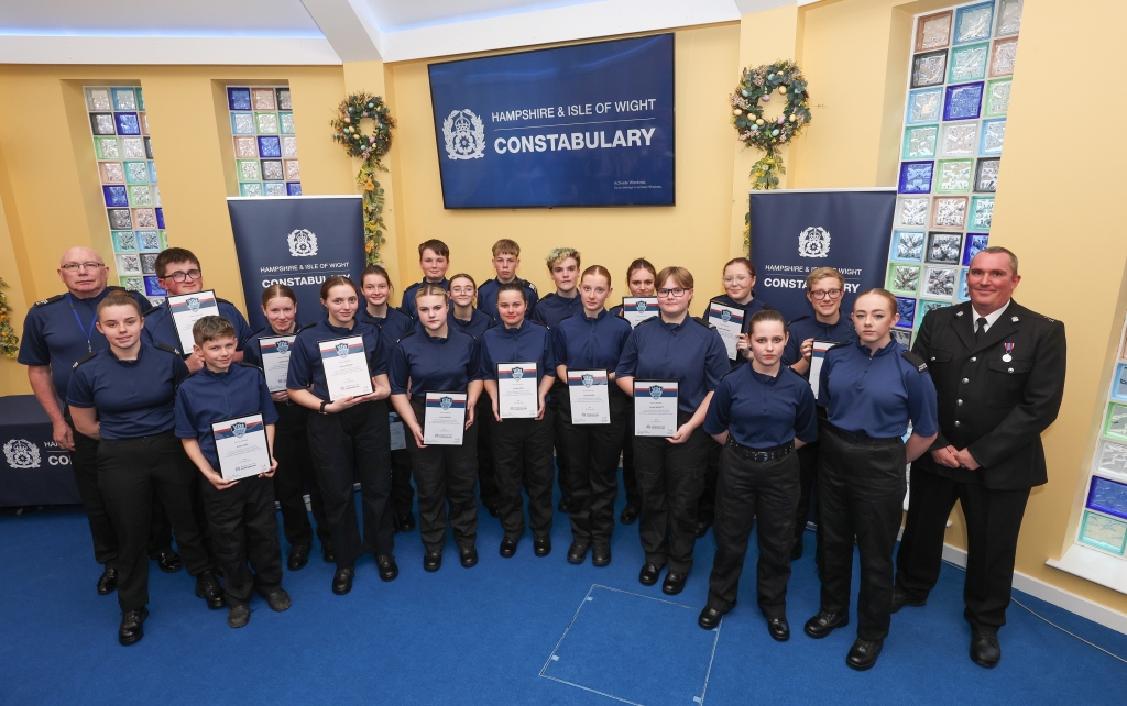 Cadets With Pc Andy Buchanan (right)