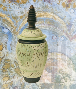 Andrew Dowden Lidded Pot, Mixed Media Painting, Qa Church Qa Exhibition July 2024