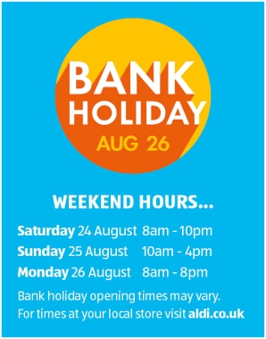 August Bank Holiday Opening Times