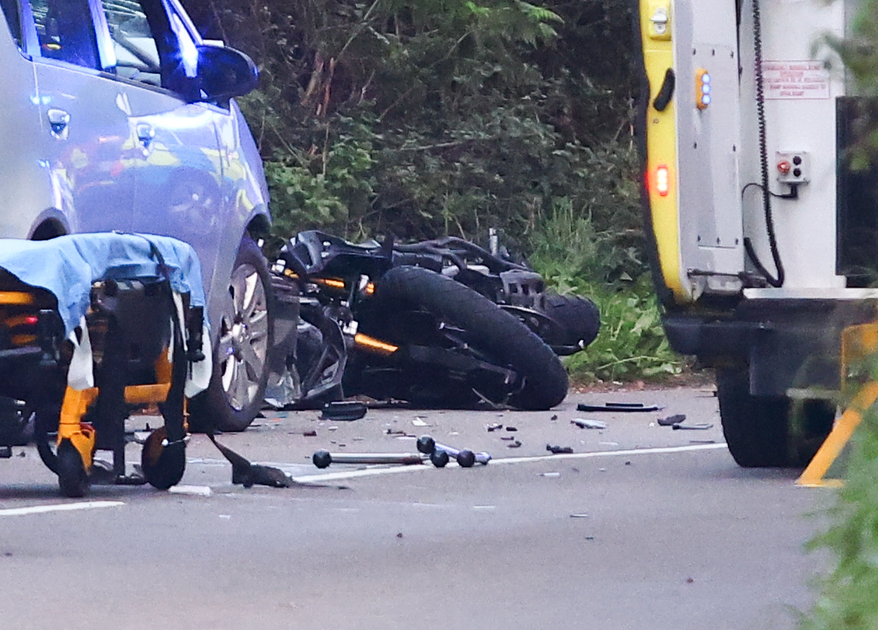 AIR AMBULANCE LANDS AS MOTORCYCLIST INJURED IN BLACKWATER HOLLOW SMASH