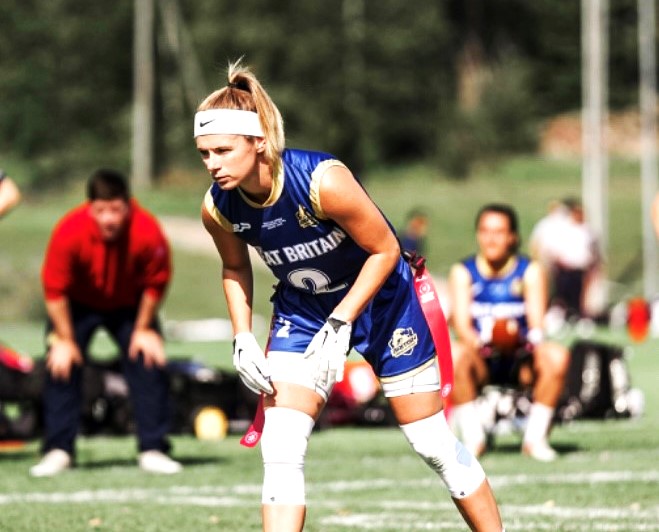 FLAG FOOTBALLER LOTTIE RETURNS FROM REPRESENTING GB IN WORLD CHAMPS