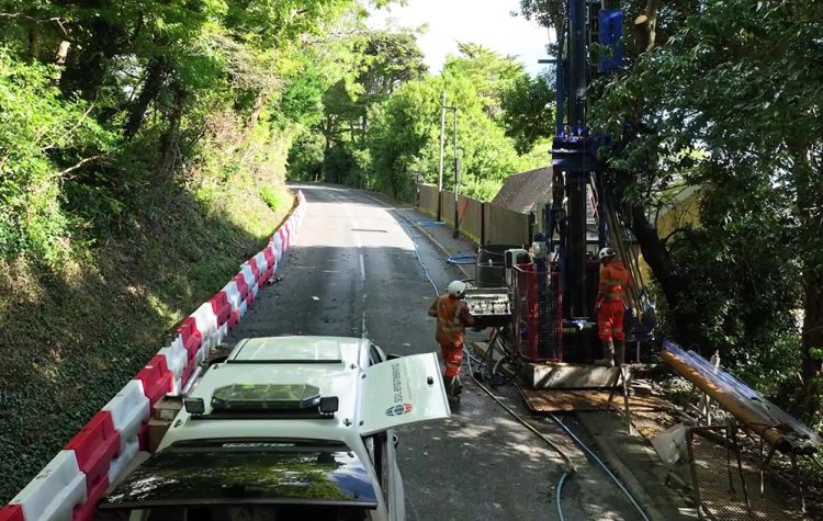 FINAL BOREHOLE ON VENTNOR’S LEESON ROAD TO BE SUNK AS WORK UNDERWAY