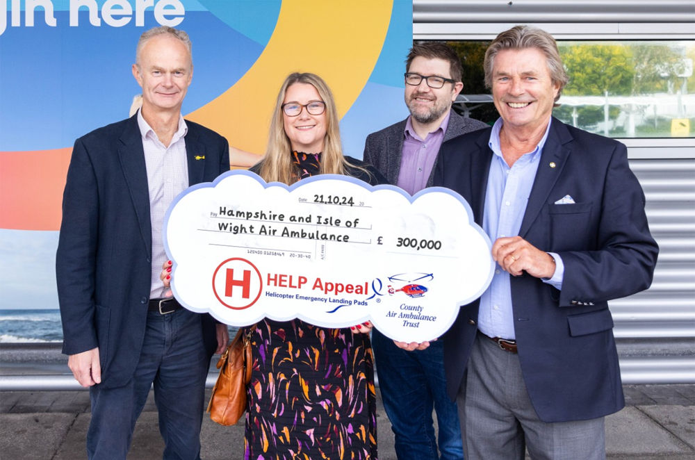 £300,000 DONATION BOOSTS AIR AMBULANCE’S APPEAL TO RELOCATE TO SOUTHAMPTON