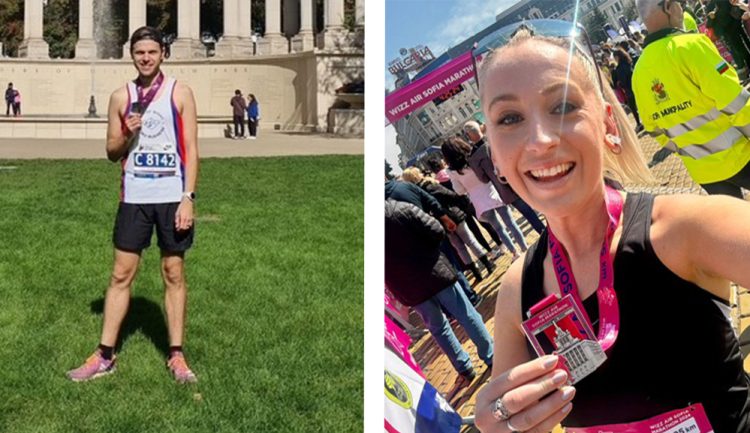 MARATHON MEDALS FOR ALICE AND ROSS IN SOFIA AND CHICAGO