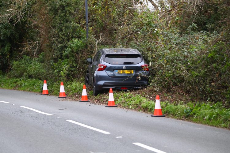 MICRA DRIVER TAKEN TO HOSPITAL AFTER CRASH INTO HEDGE IN ST HELENS