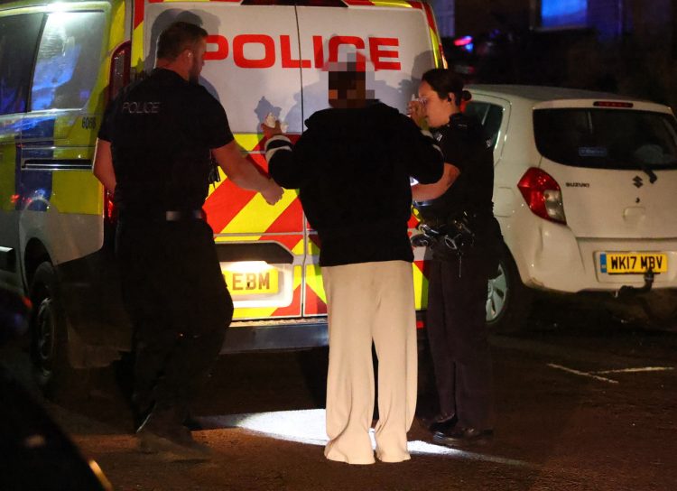 EXCLUSIVE PHOTOS: DRINK DRIVE ARREST AFTER CAR ROLLS ONTO SIDE IN NEWPORT