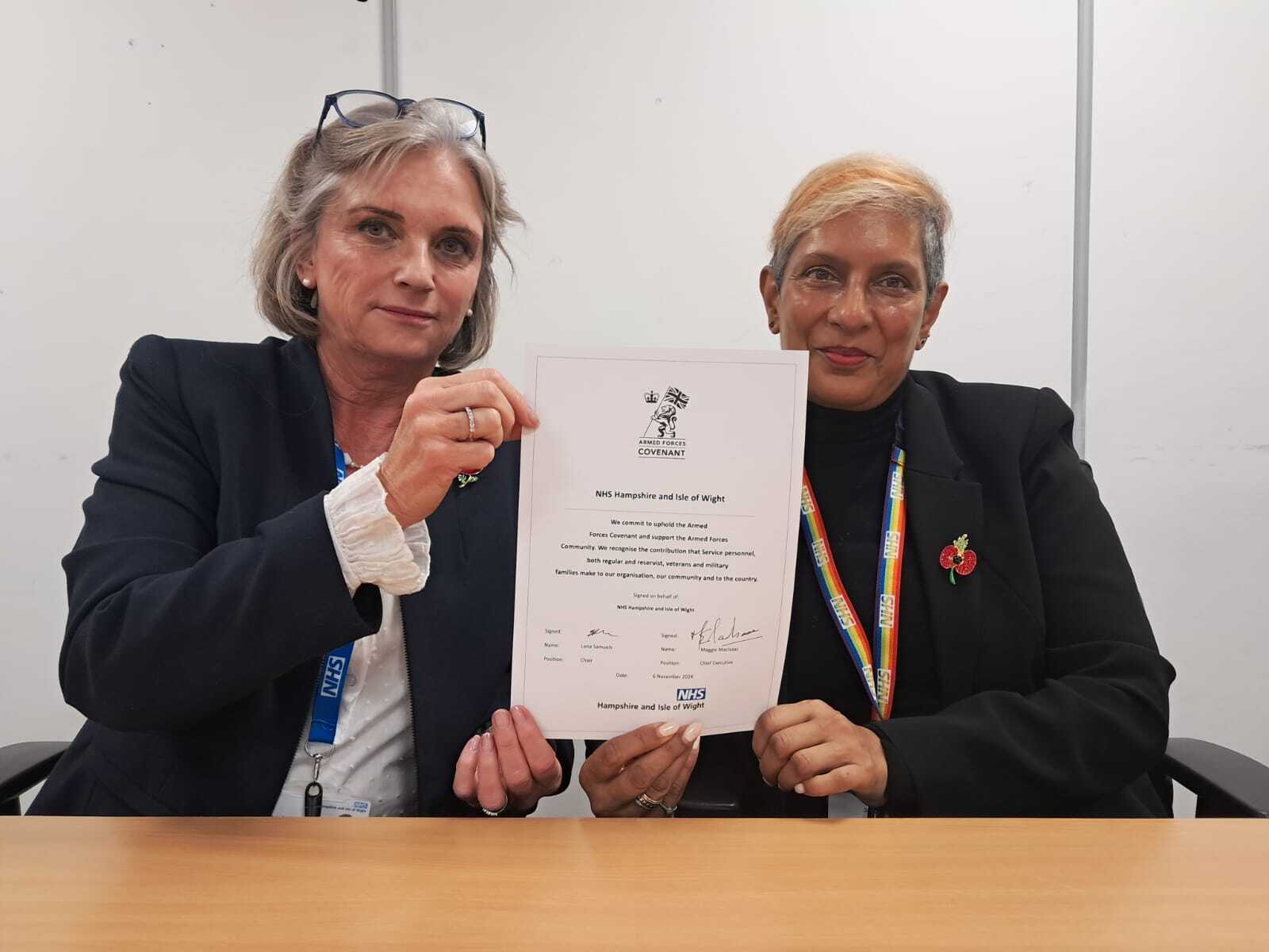 NHS HAMPSHIRE AND ISLE OF WIGHT SIGNS ARMED FORCES COVENANT