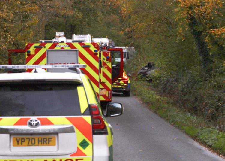 UPDATED: CAR ON ROOF IN DITCH CLOSES MAIN ROAD THROUGH HAVENSTREET