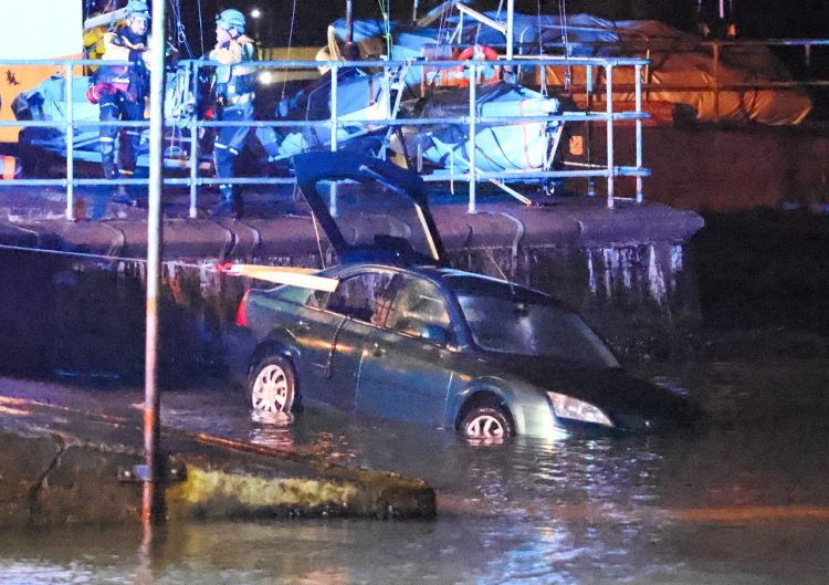 SEARCH FOR POTENTIAL CASUALTIES AS CAR CRASHES INTO THE SEA AT GURNARD